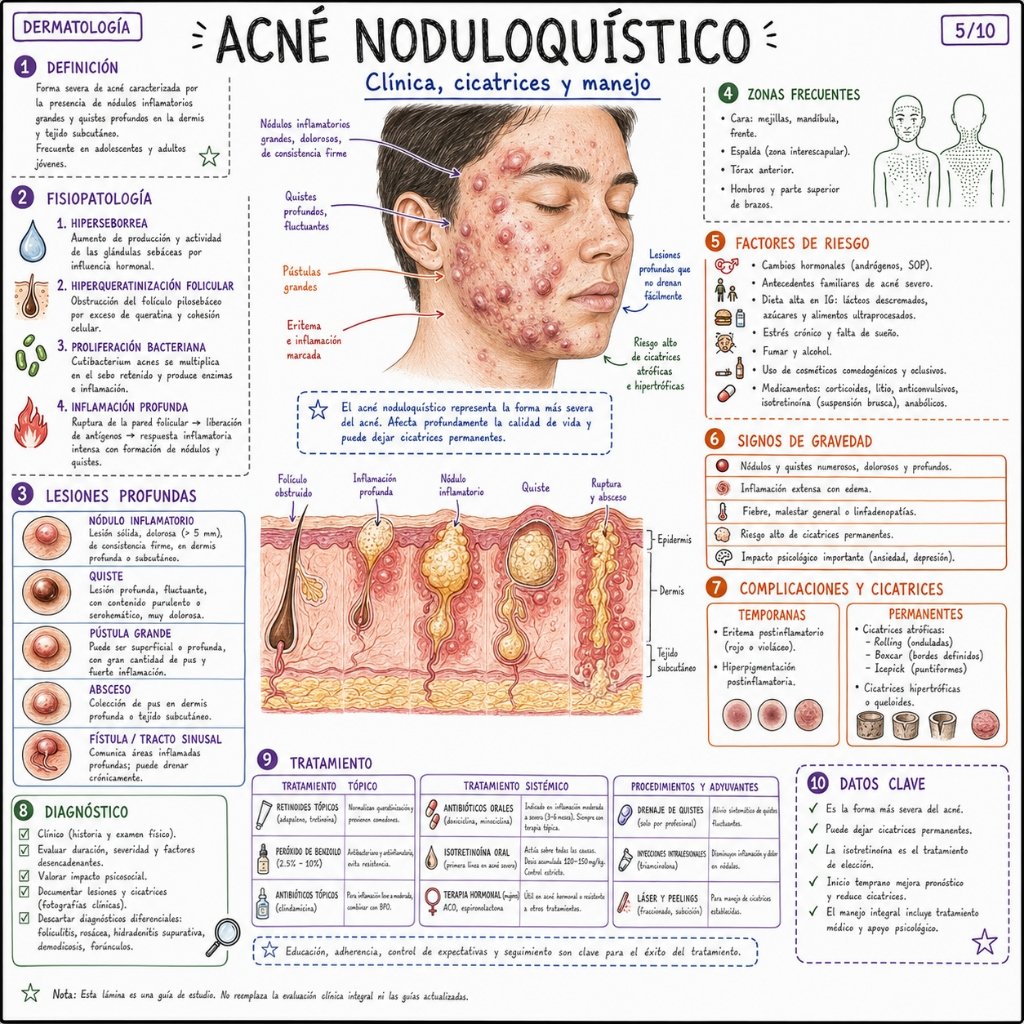 Acné Noduloquístico: Clínica, cicatrices y manejo