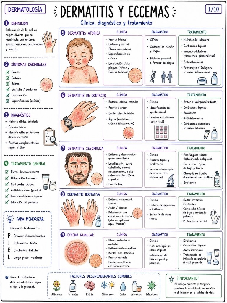 Dermatitis y Eccemas: Clínica, diagnóstico y tratamiento