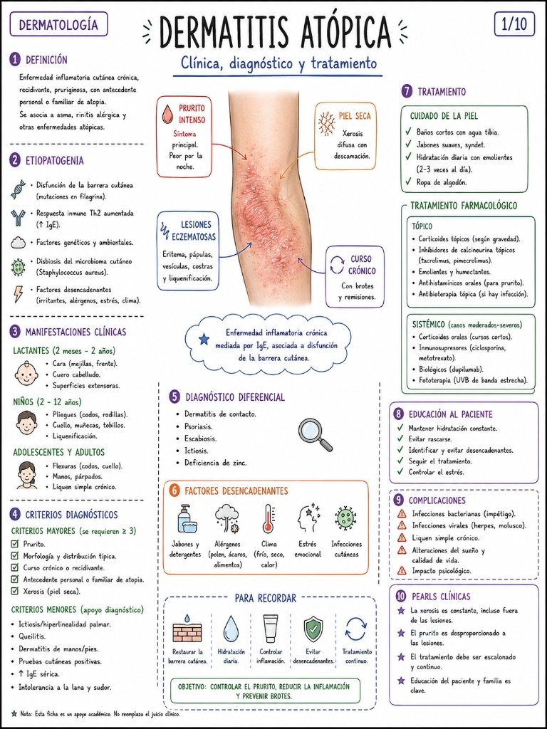 Dermatitis Atópica: Clínica, diagnóstico y tratamiento