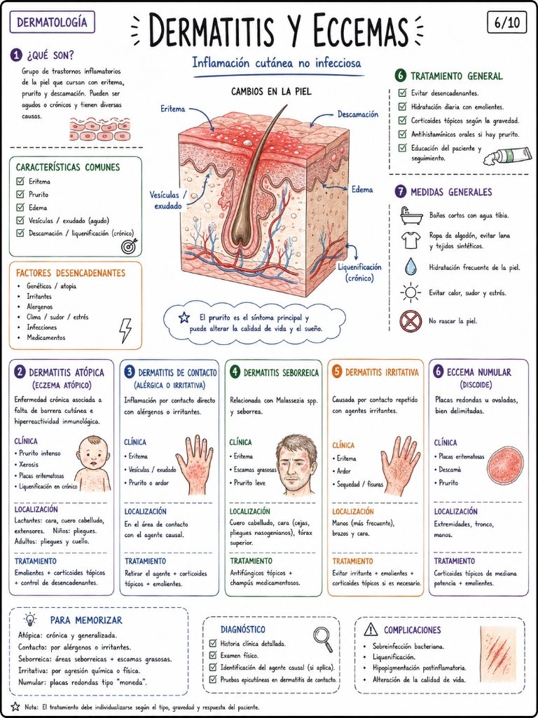 Dermatitis y Eccemas: Inflamación cutánea no infecciosa
