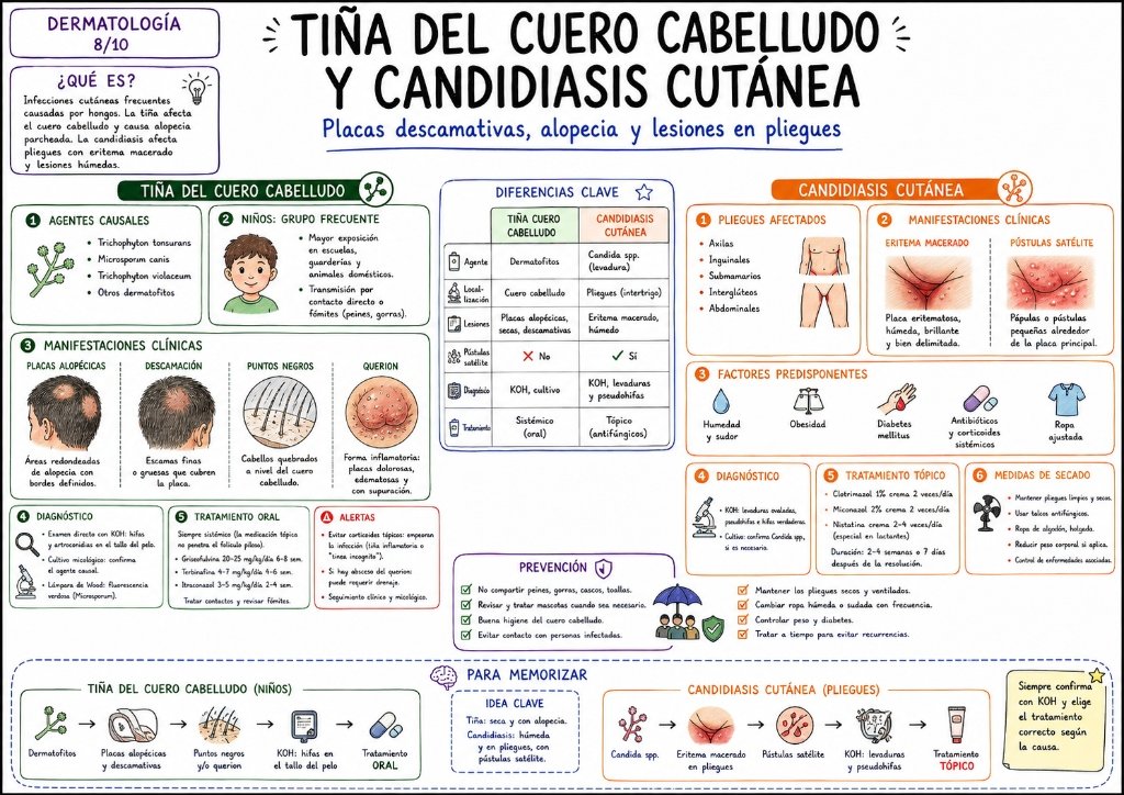 Tiña Corporal y Tiña del Pie: Comparación clínica y tratamiento