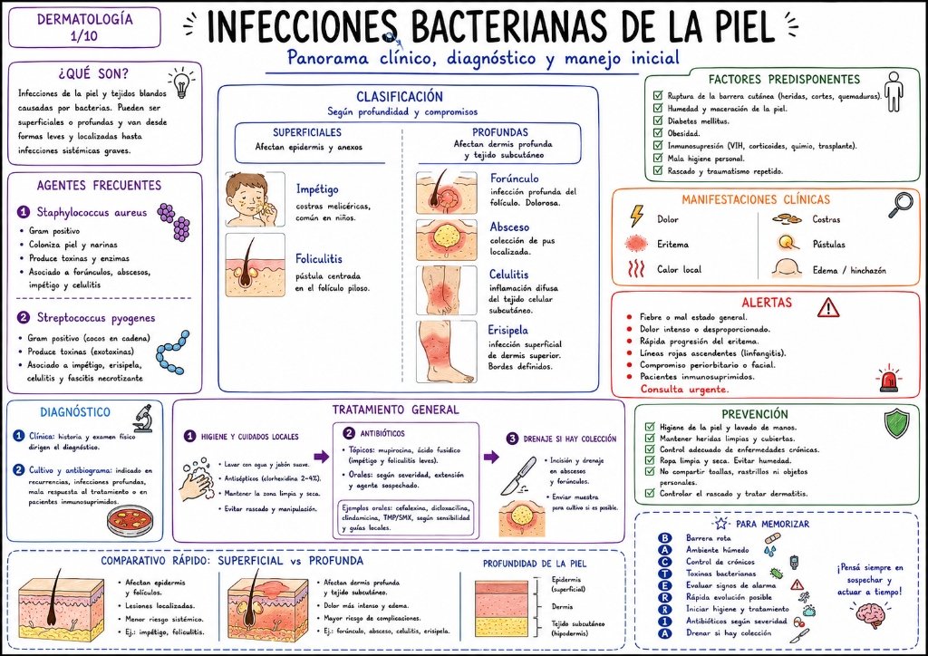 Infecciones Bacterianas de la Piel: Panorama clínico, diagnóstico y manejo inicial