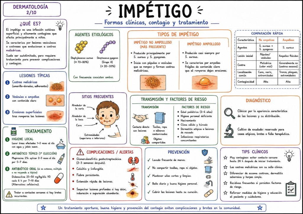 Impétigo: Formas clínicas, contagio y tratamiento