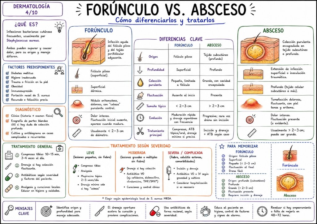 Forúnculo vs. Absceso: Cómo diferenciarlos y tratarlos
