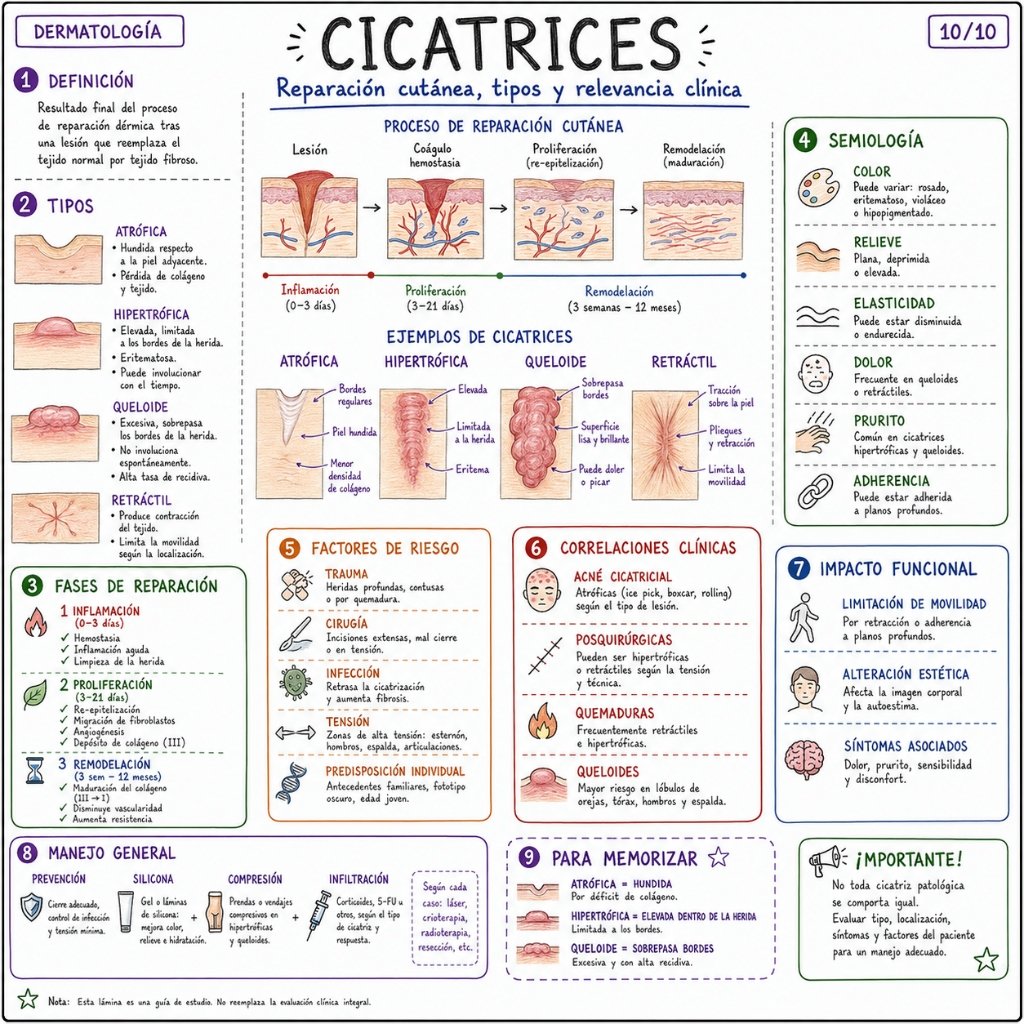 Cicatrices: Reparación cutánea y tipos