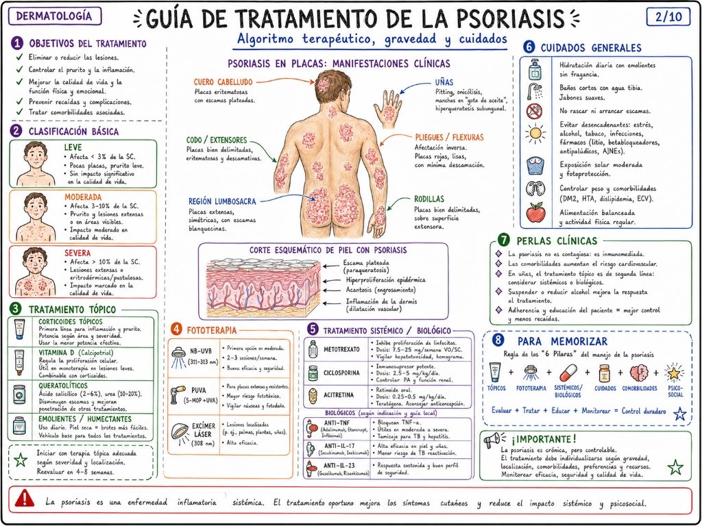 Guía de Tratamiento de la Psoriasis: Manejo y biológicos