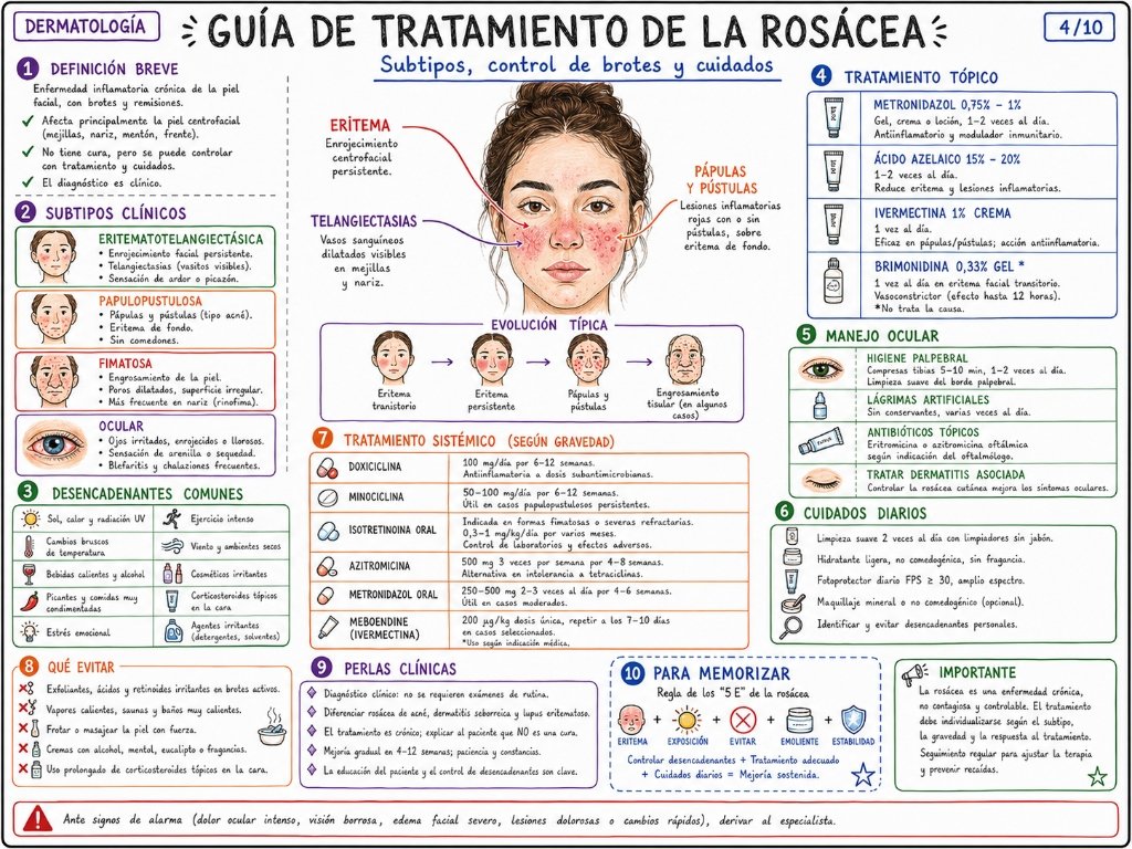 Guía de Tratamiento de la Rosácea: Subtipos y control